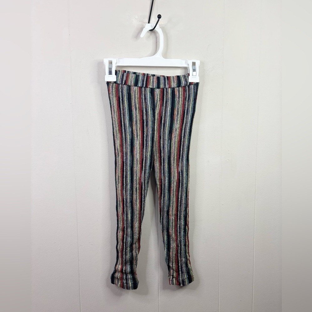Missoni kids knit stripe pants leggings pull on sz 4-5 years shimmer multicolor
